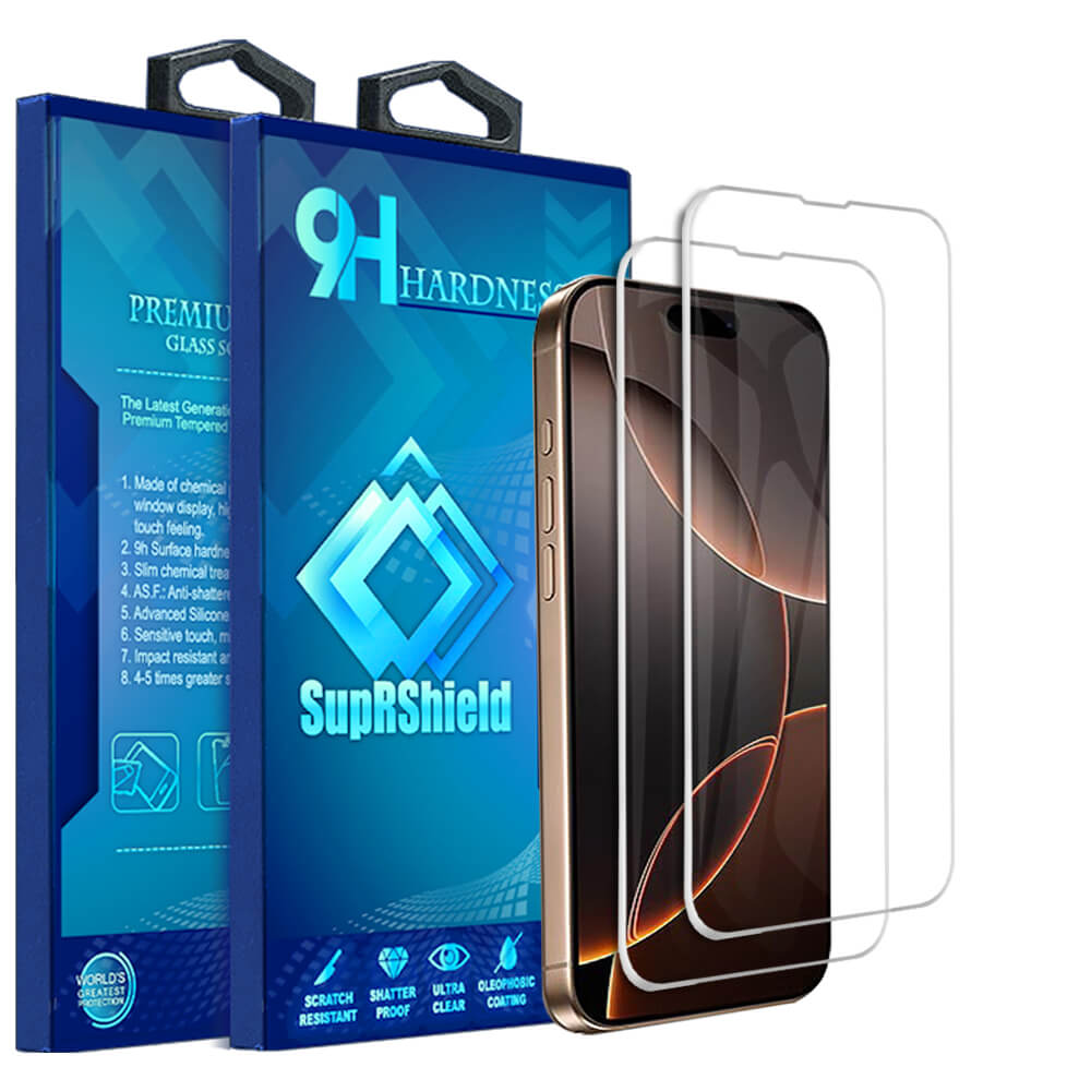 [2 Pack] For Apple iPhone 17 17 Pro 17 Pro Max 17 Air SupRShield Tempered Glass Screen Protector Film Guard (Clear)