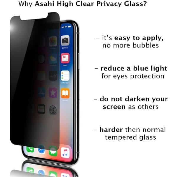 [2 Pack] For Apple iPhone X XS Anti Spy Privacy Tempered Glass LCD Screen Protector Film Guard