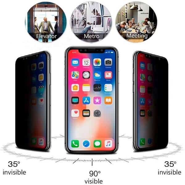 [2 Pack] For Apple iPhone X XS Anti Spy Privacy Tempered Glass LCD Screen Protector Film Guard