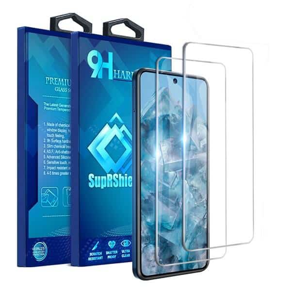 [2 Pack] For Google Pixel 8 8A 8 Pro SupRShield Tempered Glass LCD Screen Protector Film Guard (Clear)