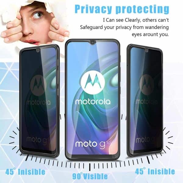 [2 Pack] For Motorola Moto G10 G30 G50 E7 E7 Power SupRShield Anti Spy Privacy Tempered Glass LCD Screen Protector Film Guard