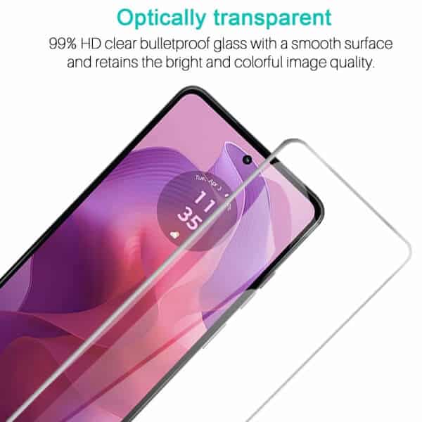 [2 Pack] For Motorola Moto G24G04 Tempered Glass LCD Screen Protector Film Guard (Clear)
