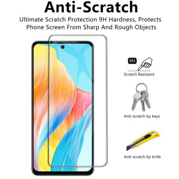 [2 Pack] For Oppo A58 4G SupRShield Tempered Glass Screen Protector Film Guard (Clear)