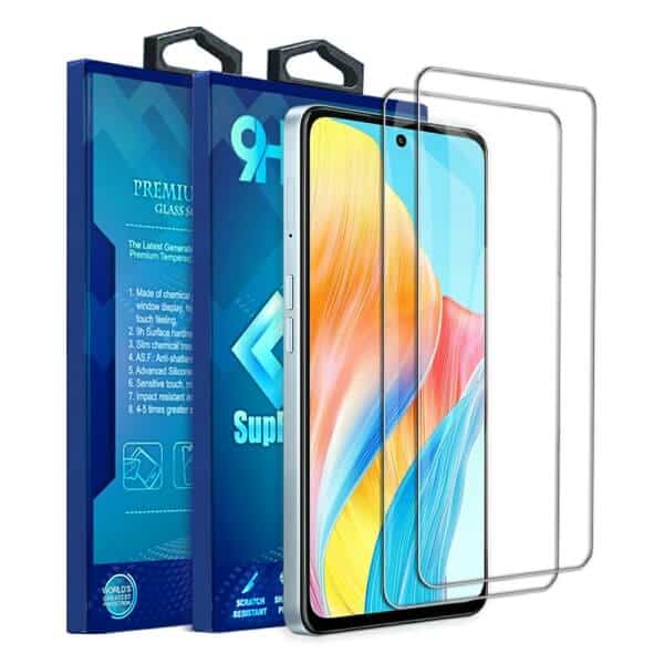 [2 Pack] For Oppo A98 5G SupRShield Clear Full Cover Tempered Glass Screen Protector Film Guard (Clear)