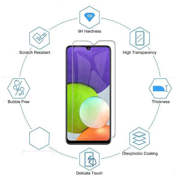 [2 Pack] For Samsung Galaxy A22 4G Tempered Glass Screen Protector Film Guard (Clear)
