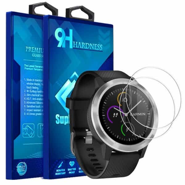 (2 Pack) Garmin Vivoactive 3 SupRShield Tempered Glass Screen Protector Film Guard
