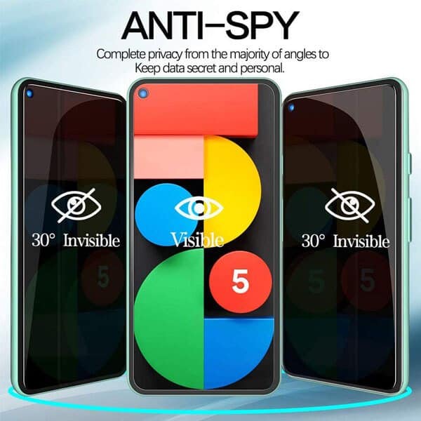 [2 Pack] Google Pixel 5 SupRShield Anti Spy Privacy Tempered Glass LCD Screen Protector Film Guard