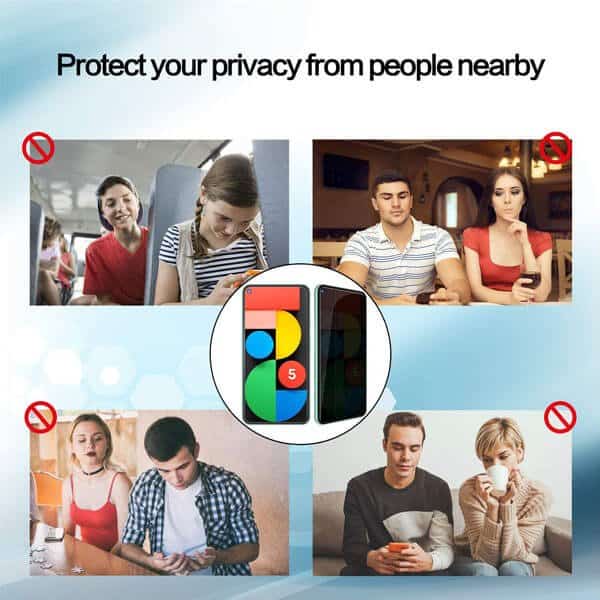 [2 Pack] Google Pixel 5 Anti Spy Privacy Tempered Glass LCD Screen Protector Film Guard