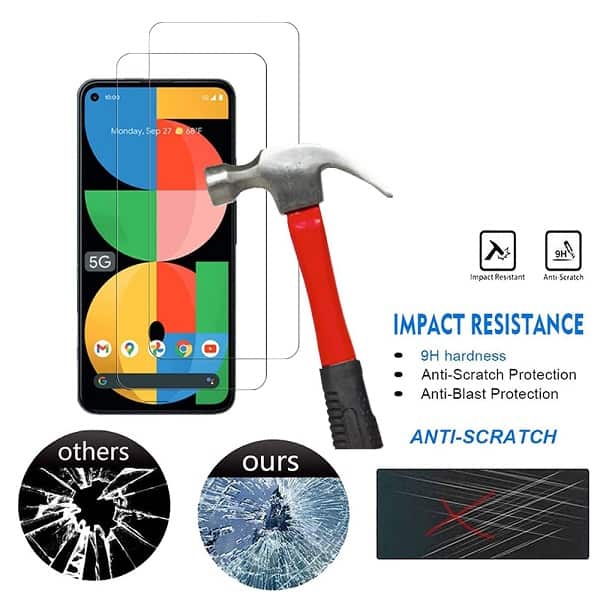 [2 Pack] Google Pixel 5A 5G Tempered Glass LCD Screen Protector Film Guard (Clear)