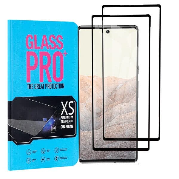 [2 Pack] Google Pixel 6 Full Coverage Tempered Glass Screen Protector Film Guard (Black)