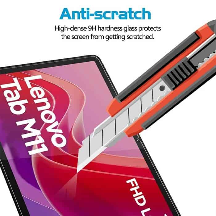 [2 Pack] Lenovo Tab M11 Tempered Glass Screen Protector Anti-Scratch 2.5D Arc Edges Film Guard
