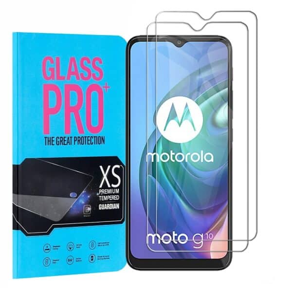 (2 Pack) Motorola Moto G10 Screen Protector Anti Scratch Full Coverage Tempered Glass Film Guard (Clear)