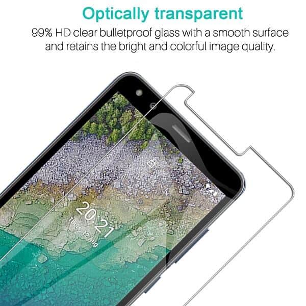 [2 Pack] Nokia C01 Plus Clear Full Cover Tempered Glass Screen Protector Film Guard (Clear)
