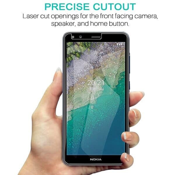 [2 Pack] Nokia C01 Plus Clear Full Cover Tempered Glass Screen Protector Film Guard (Clear)