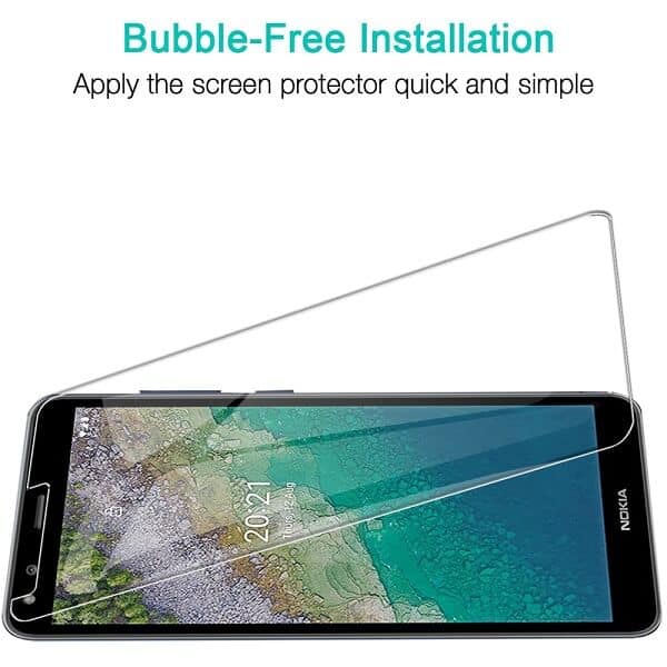 [2 Pack] Nokia C01 Plus Clear Full Cover Tempered Glass Screen Protector Film Guard (Clear)