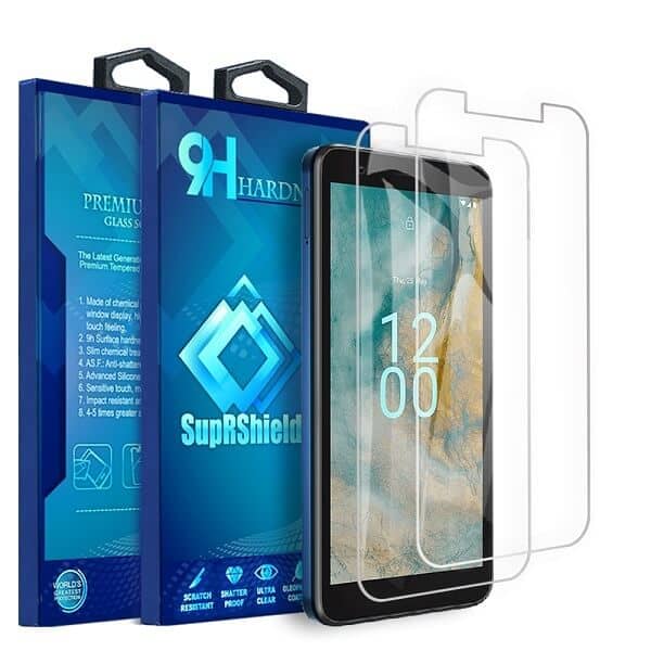 [2 Pack] Nokia C02 Tempered Glass Screen Protector Film Guard (Clear)