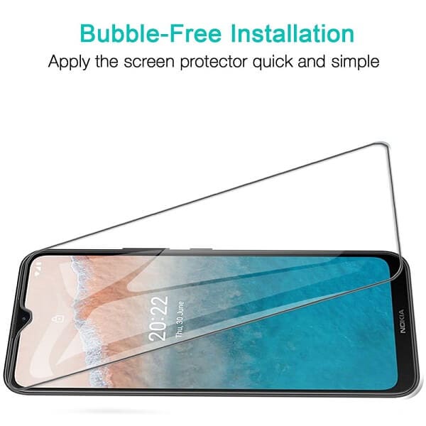 [2 Pack] Nokia C21 Plus Clear Full Cover Tempered Glass LCD Screen Protector Film Guard