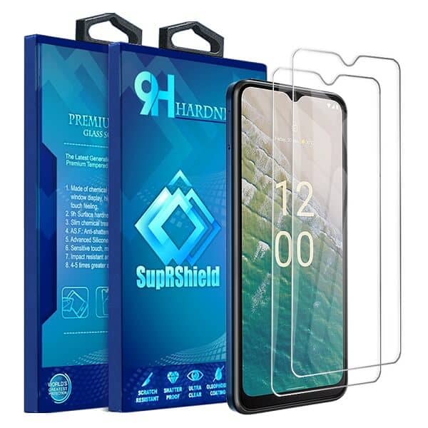 [2 Pack] Nokia C32 Tempered Glass LCD Screen Protector Film Guard (Clear)