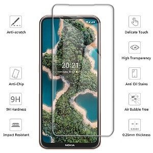 [2 Pack] Nokia X20 Full Coverage Tempered Glass Screen Protector Film Guard (Clear)