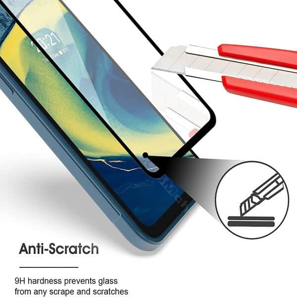 [2 Pack] Nokia XR20 5G Full Coverage Tempered Glass Screen Protector Film Guard (Black)