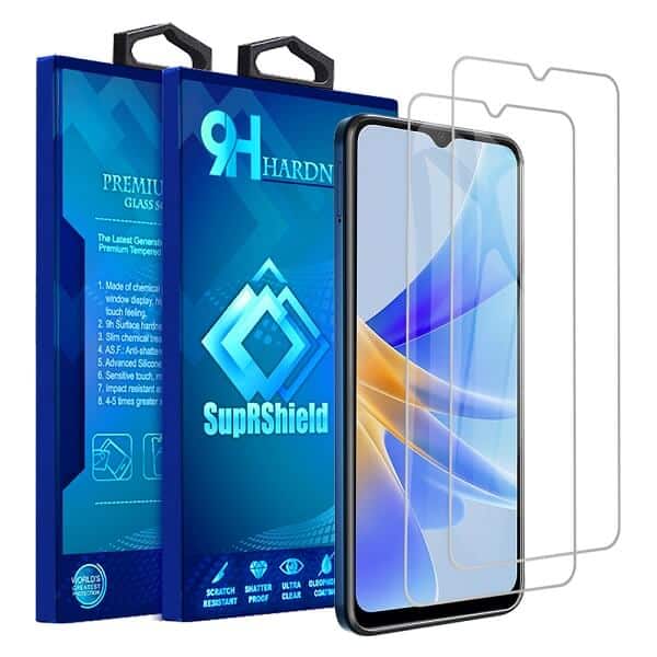 [ 2 Pack ] Oppo A17 Screen Protector Anti Scratch Full Coverage Tempered Glass Film Guard (Clear)