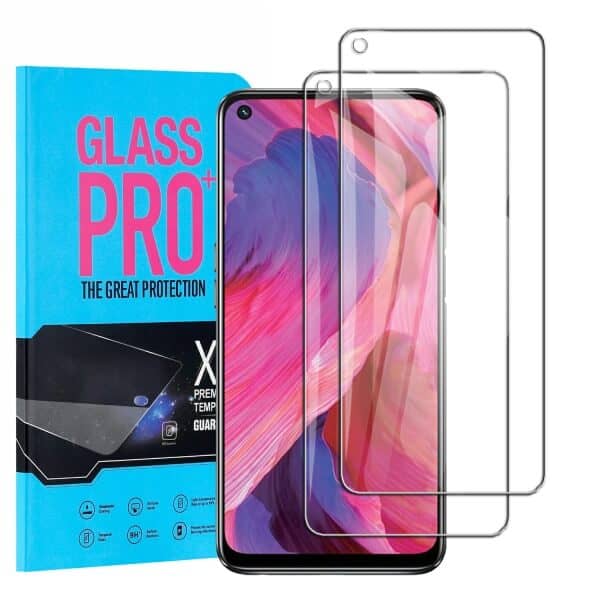 (2 Pack) Oppo A74 Screen Protector Anti Scratch Full Coverage Tempered Glass Film Guard (Clear)