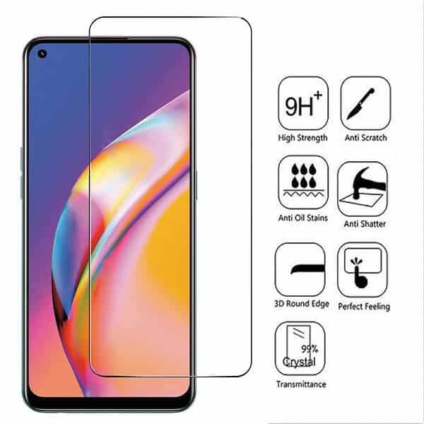 [2 Pack] Oppo A94 5G Clear Full Cover Tempered Glass Screen Protector Film Guard (Clear)