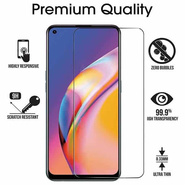 [2 Pack] Oppo A94 5G Clear Full Cover Tempered Glass Screen Protector Film Guard (Clear)