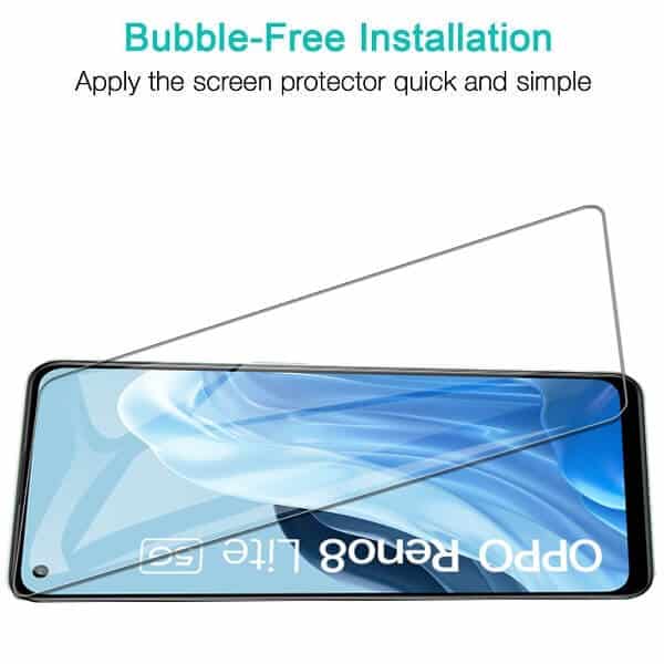 [2 Pack] Oppo Reno 8 Lite 5G Clear Full Cover Tempered Glass LCD Screen Protector Film Guard (Clear)