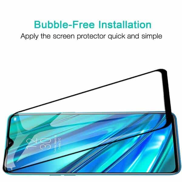 [2 Pack] Realme 5 Pro Tempered Glass LCD Screen Protector Film Guard (Black)