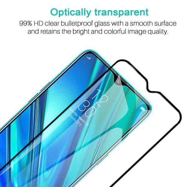 [2 Pack] Realme 5 Pro Tempered Glass LCD Screen Protector Film Guard (Black)
