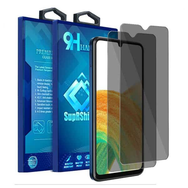 [2 Pack] Samsung Galaxy A20 A30 A32 4G A33 5G SupRShield Anti Spy Privacy Tempered Glass LCD Screen Protector Film Guard