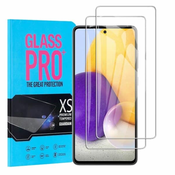 [2 Pack] Samsung Galaxy A72 Full Coverage Tempered Glass Screen Protector Film Guard (Clear)