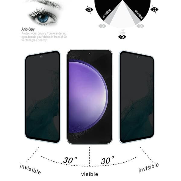 [2 Pack] Samsung Galaxy S23 FE SupRShield Anti Spy Privacy Tempered Glass LCD Screen Protector Film Guard