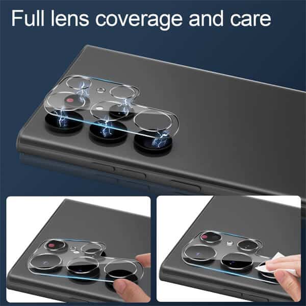 [2 Pack] Samsung Galaxy S23 Ultra Camera Lens Screen Protector Anti Scratch Tempered Glass Film Guard