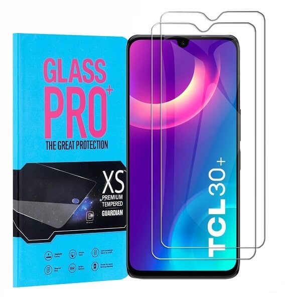 [2 Pack] TCL 30+ TCL 30 Plus Clear Full Cover Tempered Glass LCD Screen Protector Film Guard (Clear)