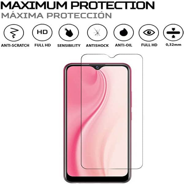 [2 Pack] vivo Y3s Full Coverage Tempered Glass Screen Protector Film Guard (Clear)