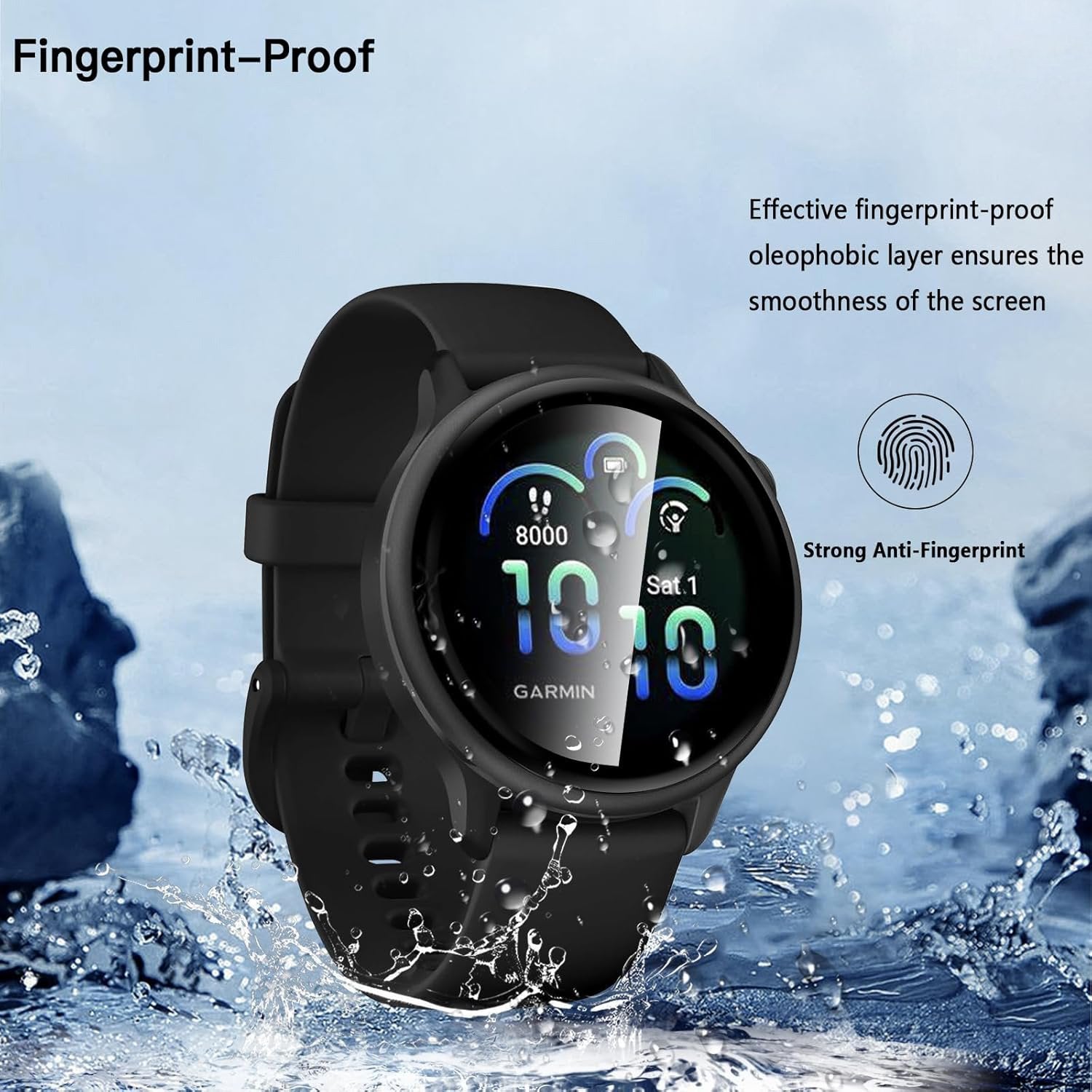 (2 Pcs) Garmin Vivoactive 6 Tempered Glass LCD Screen Protector Film Guard