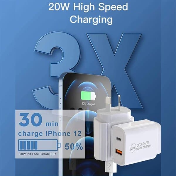 TCS-20WACB 20W Smart Koala Universal PDQC3.0 USB Type C+USB SAA Certified Fast Charging Wall AU Plug Charger Power Adapter for iPhone Samsung Google Nokia Oppo