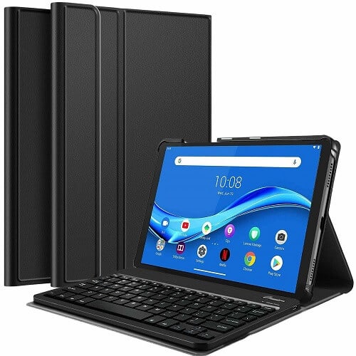 Lenovo Tab M10 FHD Plus 10.3 inch Wireless Bluetooth Keyboard Case, Folio Leather Smart Cover