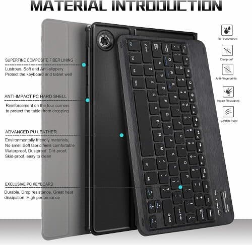 For Lenovo Tab M11 Wireless Bluetooth Keyboard Case, Folio Leather Smart Cover