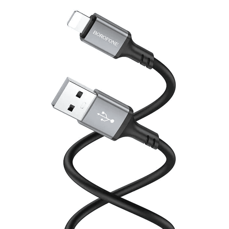 2X Borofone BX83 1M USB A to Lightning Silicone Fast Charging Charger Data Sync Cable Cord For iPhone/iPad
