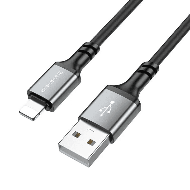 2X Borofone BX83 1M USB A to Lightning Silicone Fast Charging Charger Data Sync Cable Cord For iPhone/iPad