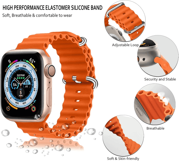 2X Ocean Strap For Apple Watch Series 8 7 SE 6 5 4 3 2 1 Ultra Wristband Replacement Band 38mm 40mm 41mm 42mm 44mm 45mm 49mm
