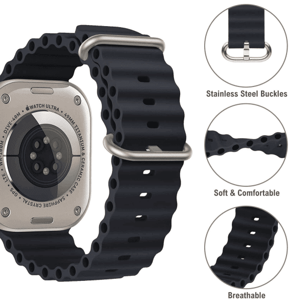 2X Ocean Strap For Apple Watch Series 8 7 SE 6 5 4 3 2 1 Ultra Wristband Replacement Band 38mm 40mm 41mm 42mm 44mm 45mm 49mm