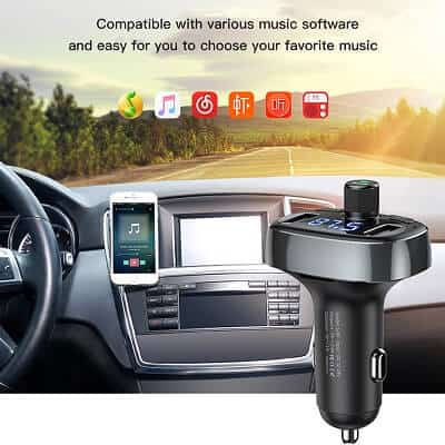 Baseus Handsfree Wireless Bluetooth FM Transmitter MP3 Music Player Dual Car Charger