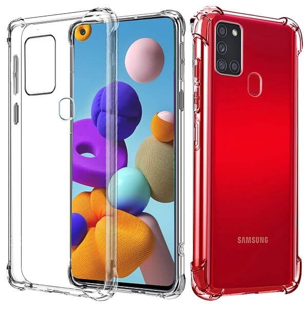 Samsung Galaxy A21s Clear Case Shockproof Tough Transparent Anti knock Heavy Duty Cover