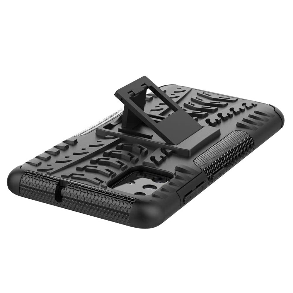 Samsung Galaxy A20/A30 Heavy Duty Tough Shockproof Rugged Kickstand Case Cover (Black)