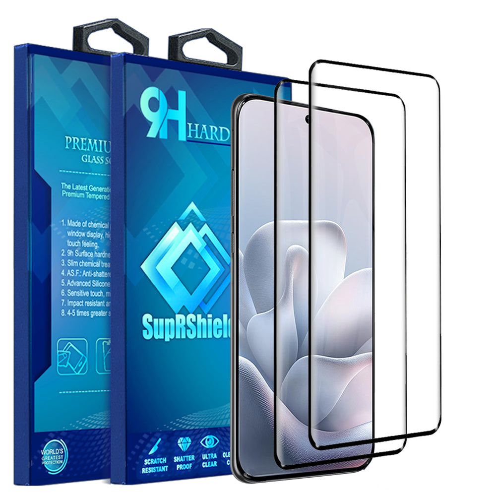 [2 Pack] For Motorola Moto Edge 70 Fusion Tempered Glass LCD Screen Protector Film Guard (Black)