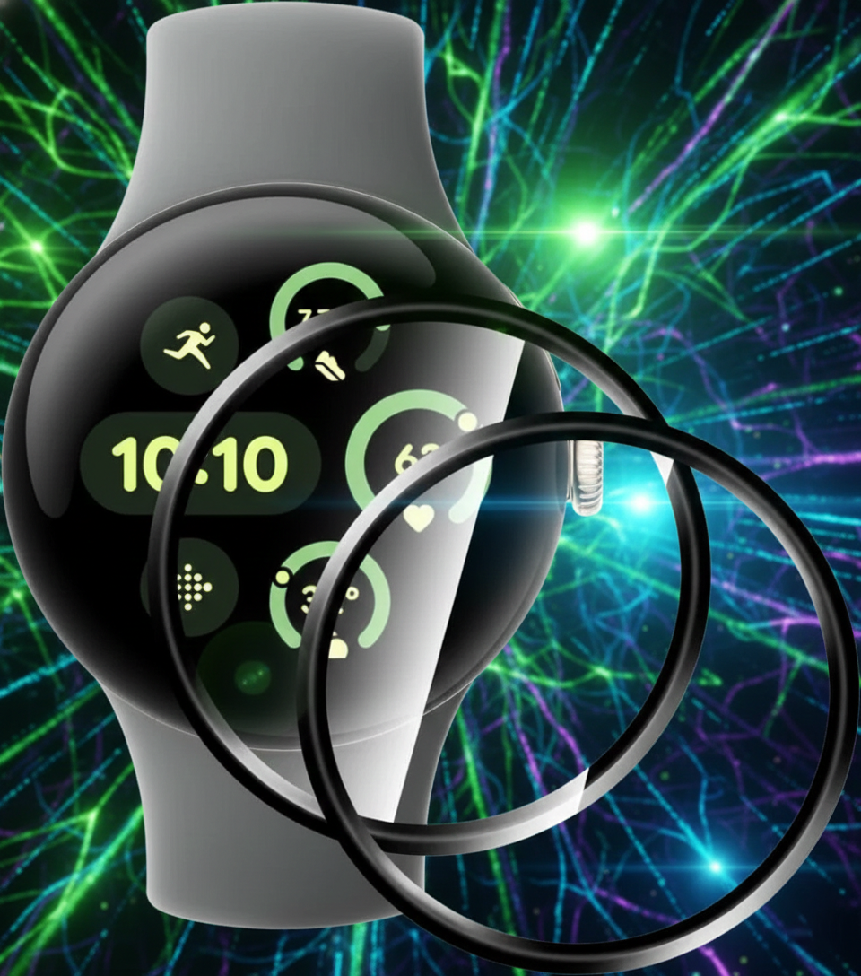 (2 Pcs) Google pixel Watch 4 41MM/45MM Screen Protector Full Coverage Tempered Glass Guard (Black)